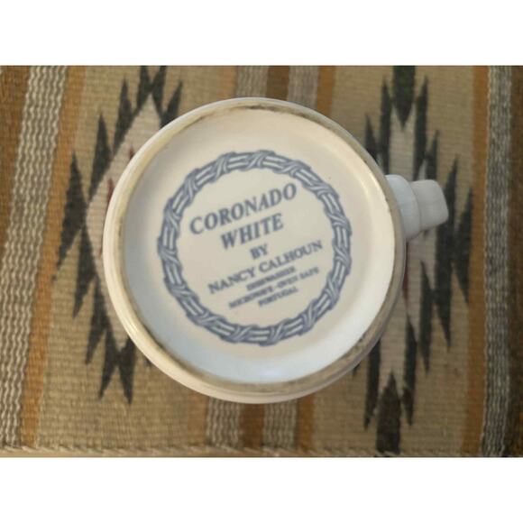 Vintage Nancy Calhoun Coronado White Stoneware Mugs Set of 2 Loop Handle ~ EUC!! - Picture 3 of 3